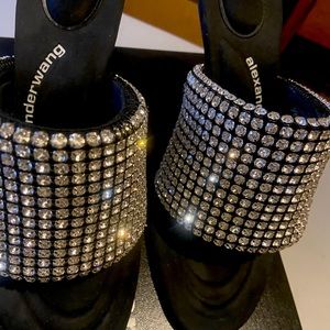 Alexander wang crystal slide on heels worn ONCE.